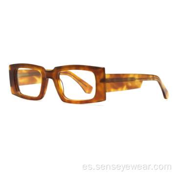 Gafas ópticas de marco de acetato de bisel de diseño vintage
